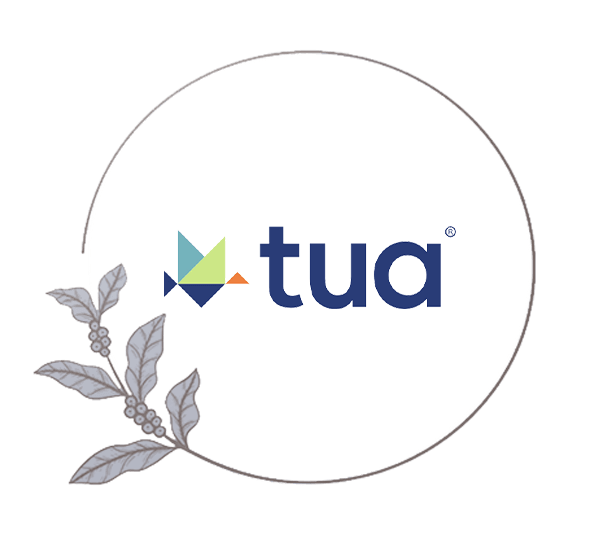 close up circle frame of tua logo