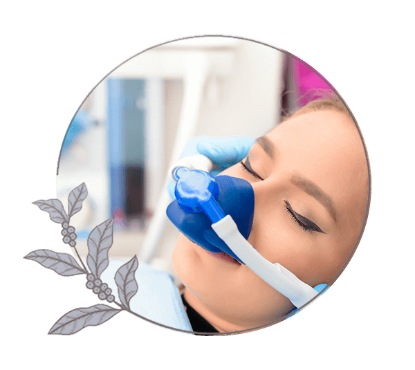 patient under going nitrous oxide for their dental procedure